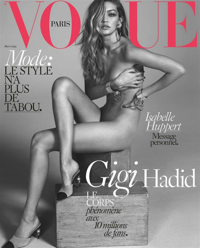 Gigi Hadid strips down to nothing but heels on cover of French Vogue
